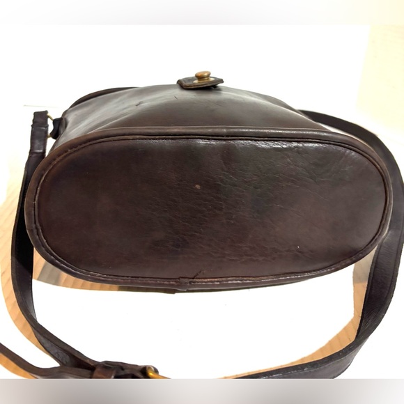 Coach Dark Brown Leather distressed Crossbody Bag - Picture 6 of 9